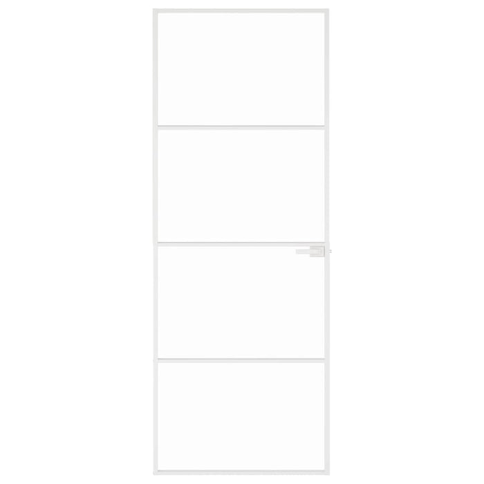 Ușă de interior alb 76x201,5 cm sticlă securiz. / aluminiu slim WALTI