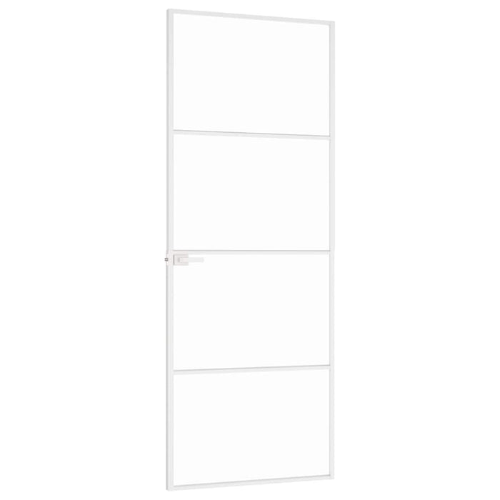 Ușă de interior alb 76x201,5 cm sticlă securiz. / aluminiu slim WALTI