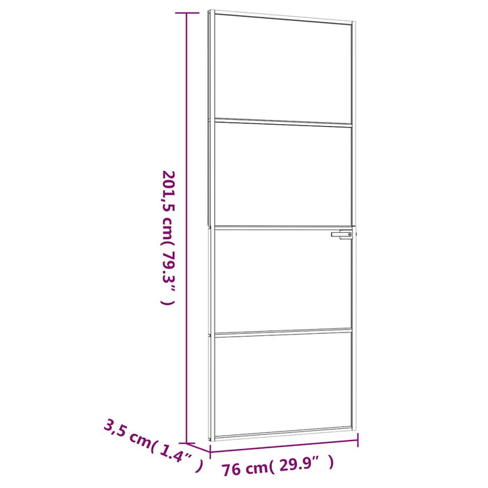 Ușă de interior alb 76x201,5 cm sticlă securiz. / aluminiu slim WALTI