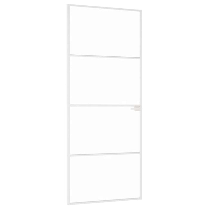 Ușă de interior alb 83x201,5 cm sticlă securiz. / aluminiu slim WALTI