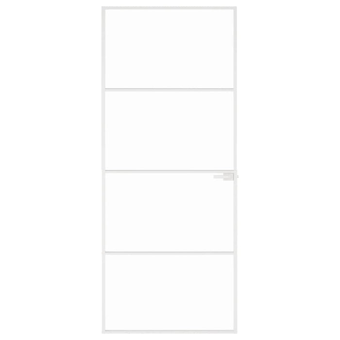 Ușă de interior alb 83x201,5 cm sticlă securiz. / aluminiu slim WALTI
