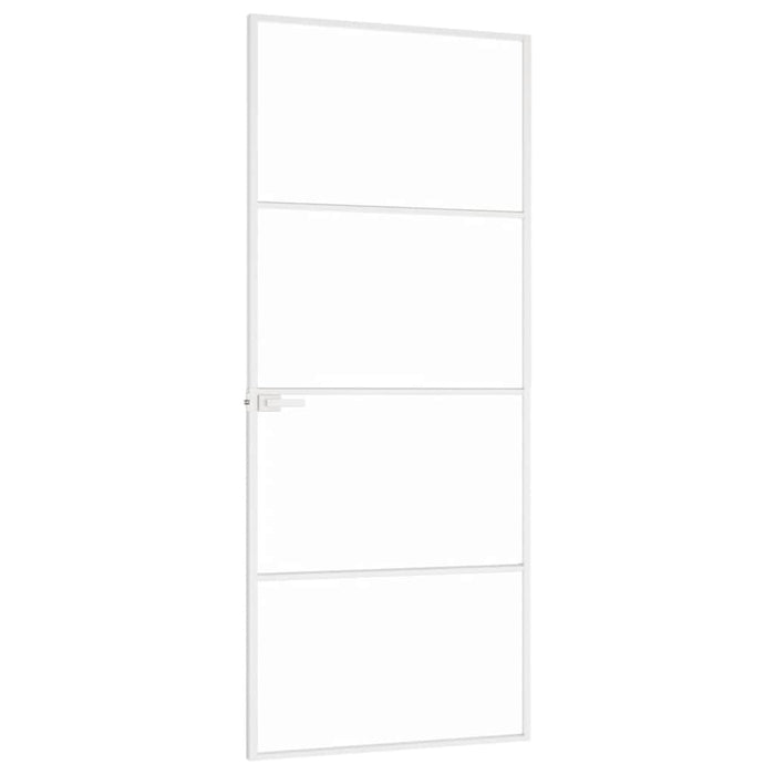 Ușă de interior alb 83x201,5 cm sticlă securiz. / aluminiu slim WALTI
