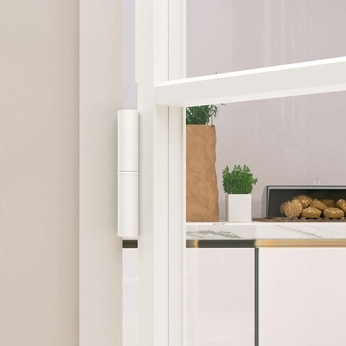 Ușă de interior alb 83x201,5 cm sticlă securiz. / aluminiu slim WALTI