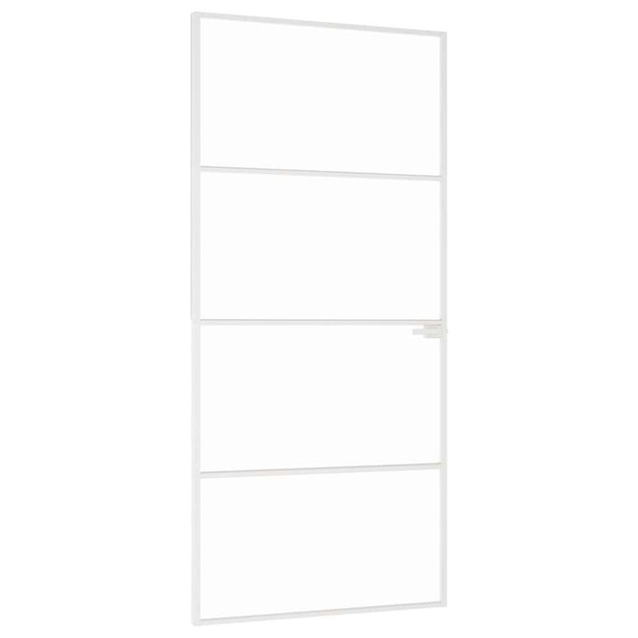 Ușă de interior alb 93x201,5 cm sticlă securiz. / aluminiu slim WALTI