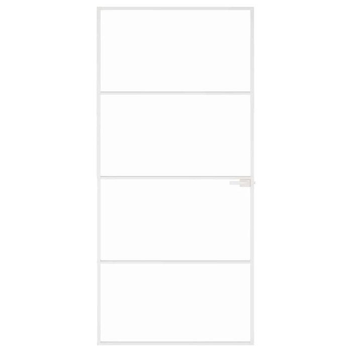 Ușă de interior alb 93x201,5 cm sticlă securiz. / aluminiu slim WALTI
