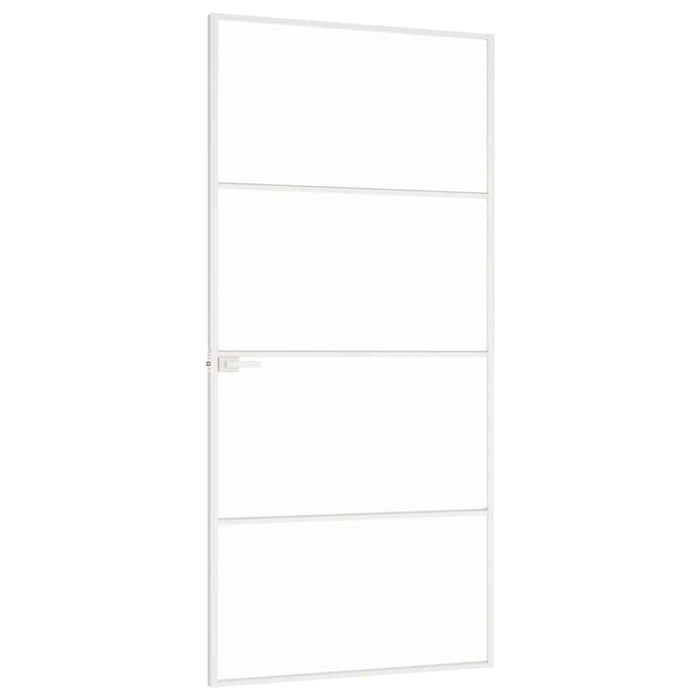 Ușă de interior alb 93x201,5 cm sticlă securiz. / aluminiu slim WALTI