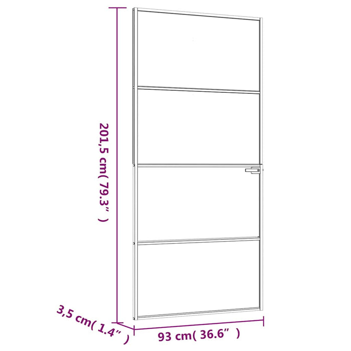 Ușă de interior alb 93x201,5 cm sticlă securiz. / aluminiu slim WALTI