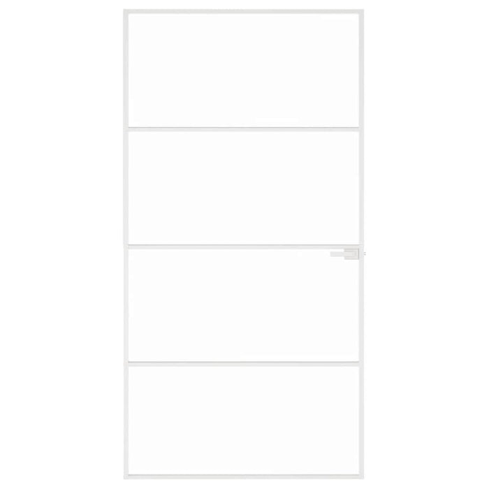 Ușă de interior alb 102x201,5 cm sticlă securiz./aluminiu slim WALTI