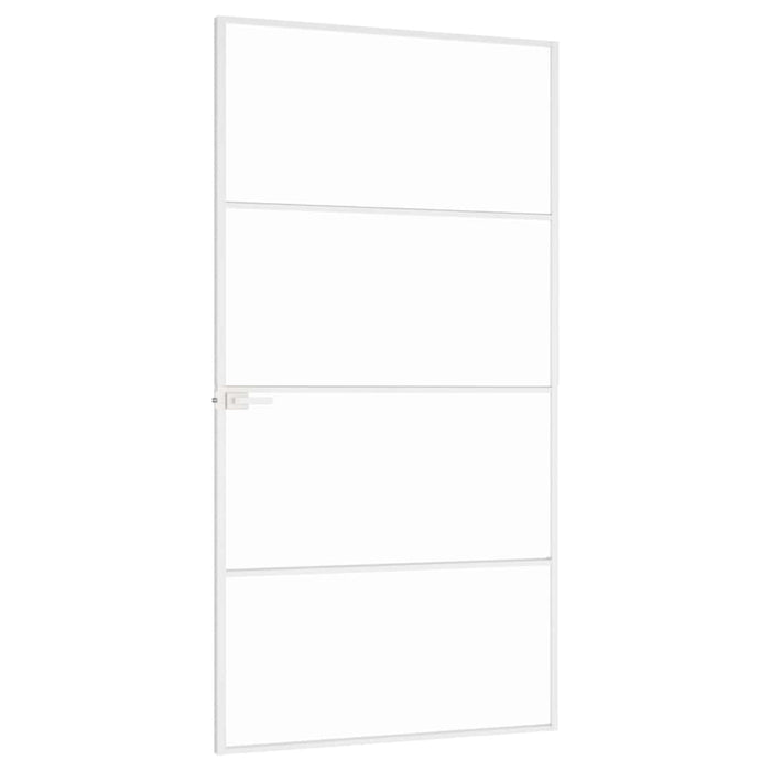 Ușă de interior alb 102x201,5 cm sticlă securiz./aluminiu slim WALTI