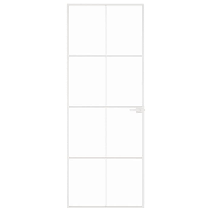 Ușă de interior alb 76x201,5 cm sticlă securiz. / aluminiu slim WALTI