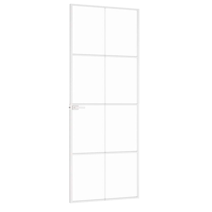Ușă de interior alb 76x201,5 cm sticlă securiz. / aluminiu slim WALTI