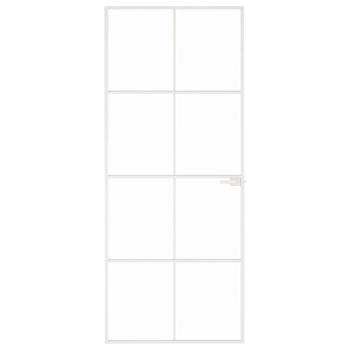 Ușă de interior alb 83x201,5 cm sticlă securiz. / aluminiu slim WALTI