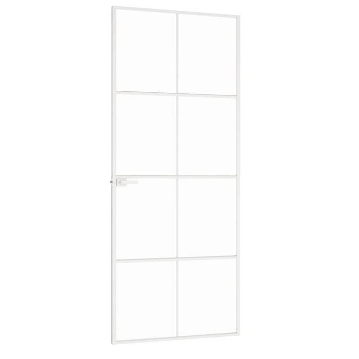 Ușă de interior alb 83x201,5 cm sticlă securiz. / aluminiu slim WALTI