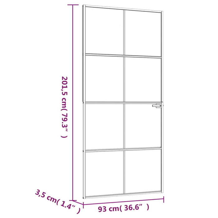 Ușă de interior alb 93x201,5 cm sticlă securiz. / aluminiu slim - WALTI WALTI