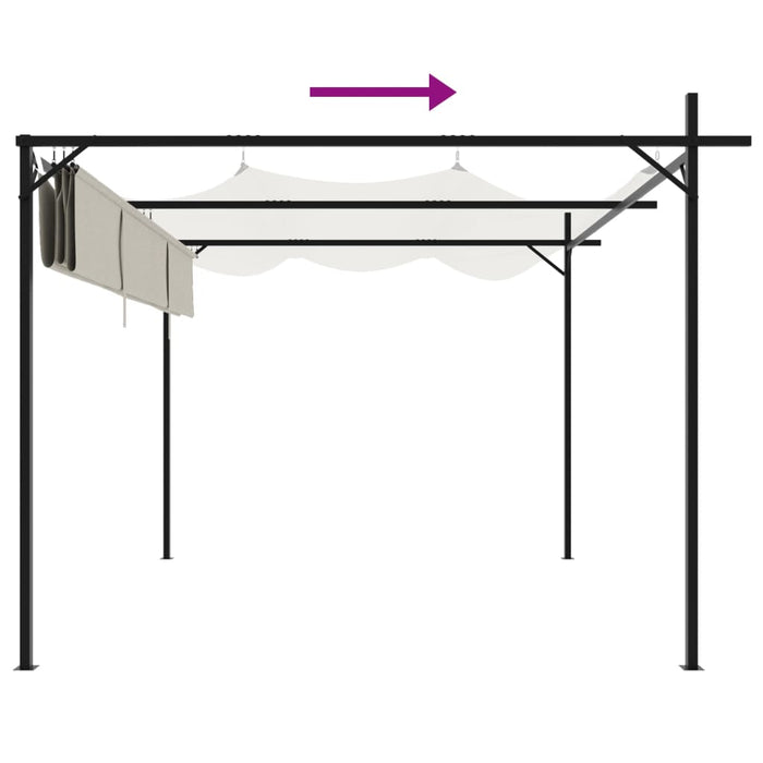 Pergola cu acoperiș retractabil, crem, 295x292x230 cm - WALTI WALTI