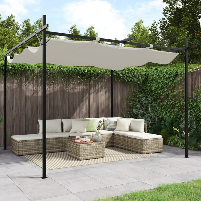 Pergola cu acoperiș retractabil, crem, 295x292x230 cm - WALTI WALTI