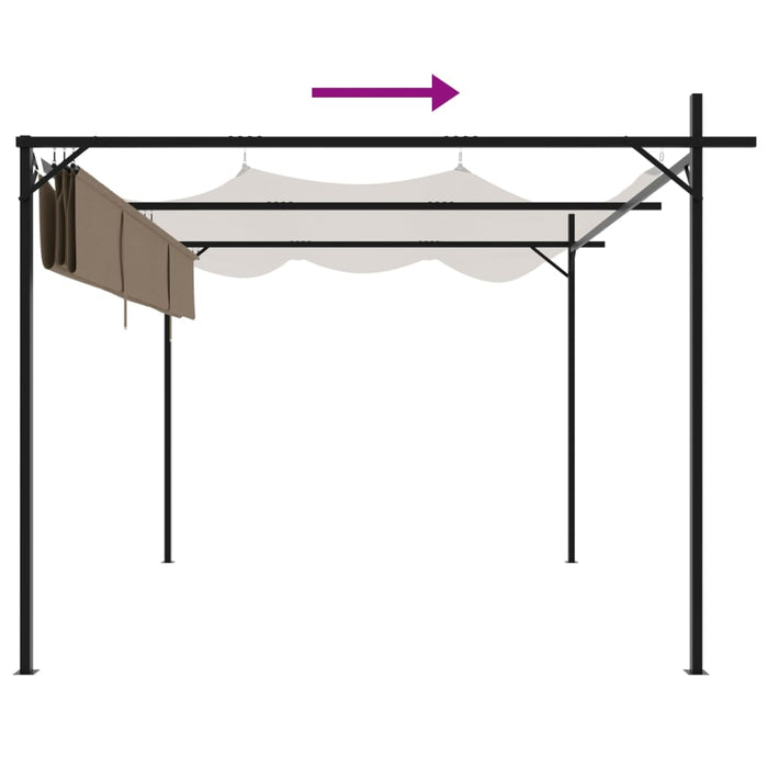 Pergola cu acoperiș retractabil, gri taupe, 295x292x230 cm - WALTI WALTI