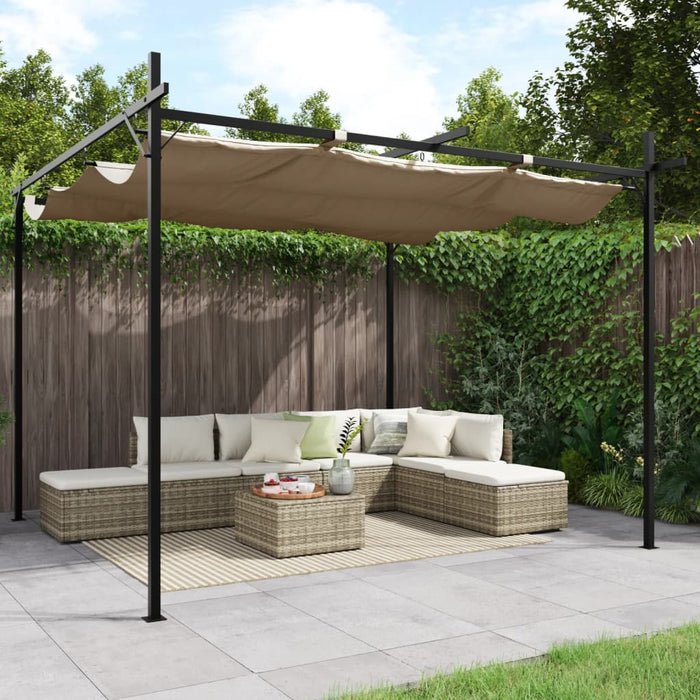 Pergola cu acoperiș retractabil, gri taupe, 295x292x230 cm - WALTI WALTI