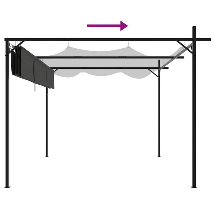 Pergola cu acoperiș retractabil, antracit, 295x292x230 cm - WALTI WALTI
