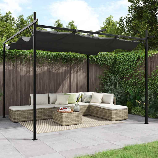 Pergola cu acoperiș retractabil, antracit, 295x292x230 cm - WALTI WALTI