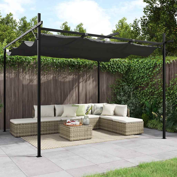 Pergola cu acoperiș retractabil, antracit, 295x292x230 cm - WALTI WALTI