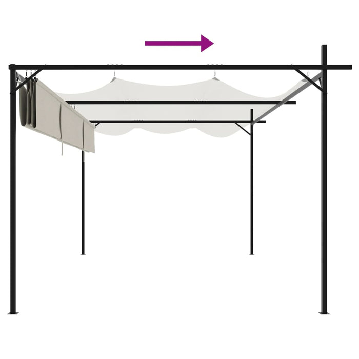 Pergola cu acoperiș retractabil, crem, 395x292x230 cm - WALTI WALTI