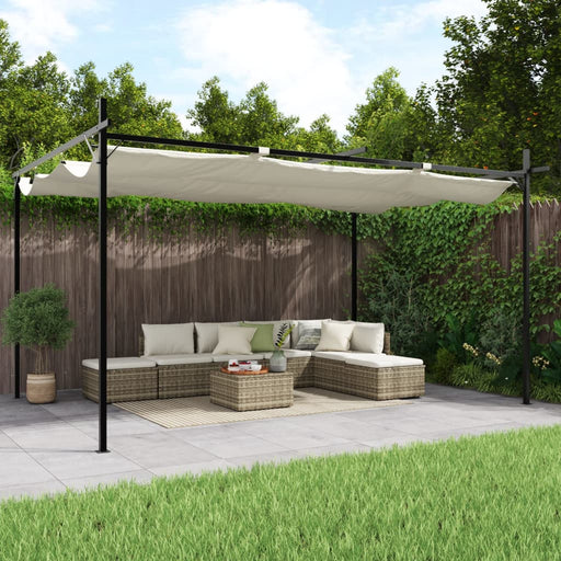 Pergola cu acoperiș retractabil, crem, 395x292x230 cm - WALTI WALTI