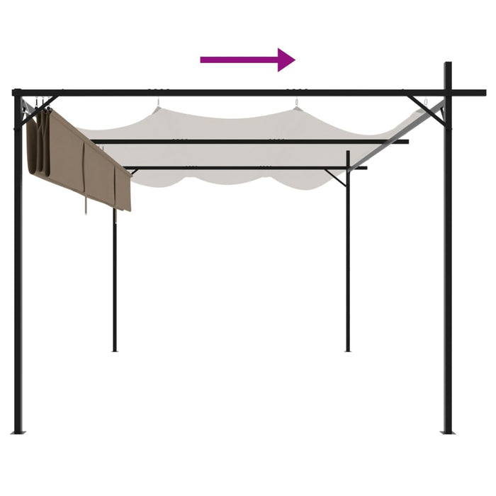 Pergola cu acoperiș retractabil, gri taupe, 395x292x230 cm - WALTI WALTI