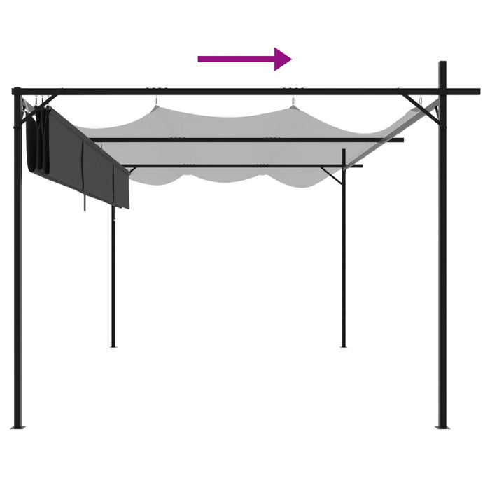 Pergola cu acoperiș retractabil, antracit, 395x292x230 cm - WALTI WALTI