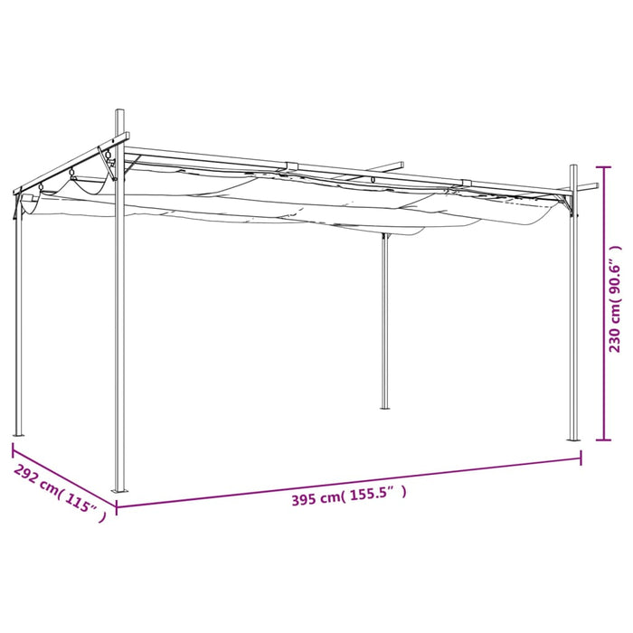 Pergola cu acoperiș retractabil, antracit, 395x292x230 cm - WALTI WALTI