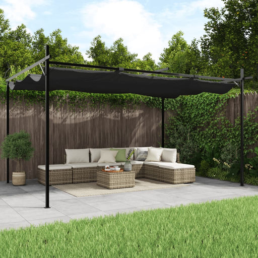 Pergola cu acoperiș retractabil, antracit, 395x292x230 cm - WALTI WALTI