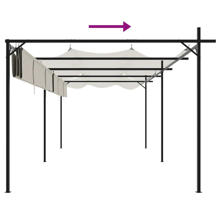 Pergola cu acoperiș retractabil, crem, 589x292x230 cm - WALTI WALTI