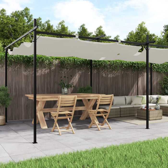 Pergola cu acoperiș retractabil, crem, 589x292x230 cm - WALTI WALTI