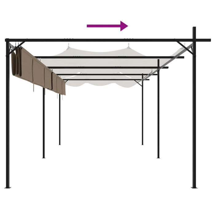 Pergola cu acoperiș retractabil, gri taupe, 589x292x230 cm - WALTI WALTI