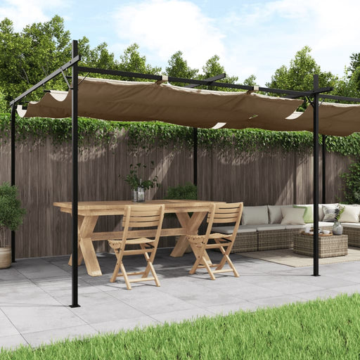 Pergola cu acoperiș retractabil, gri taupe, 589x292x230 cm - WALTI WALTI