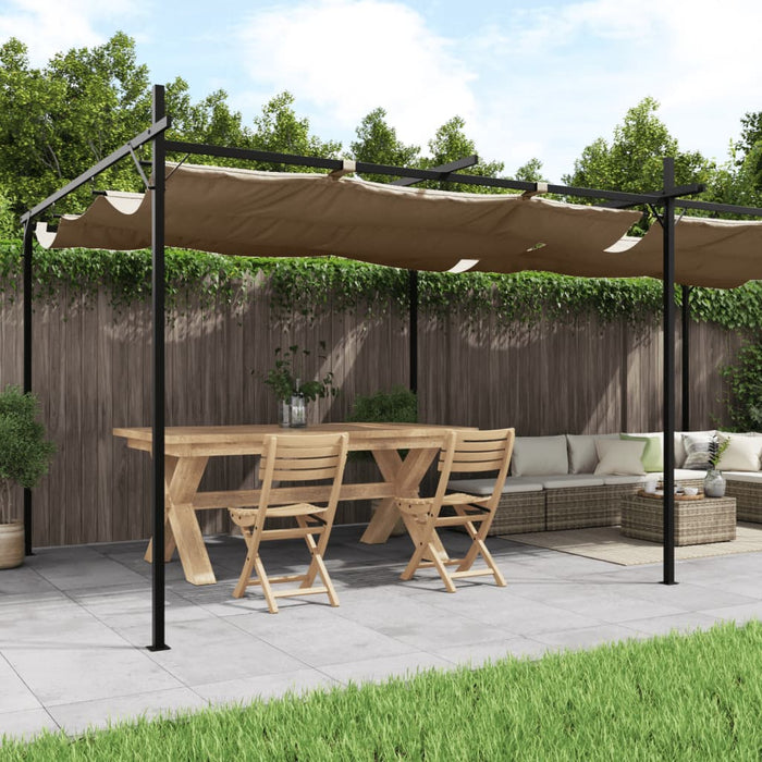 Pergola cu acoperiș retractabil, gri taupe, 589x292x230 cm - WALTI WALTI