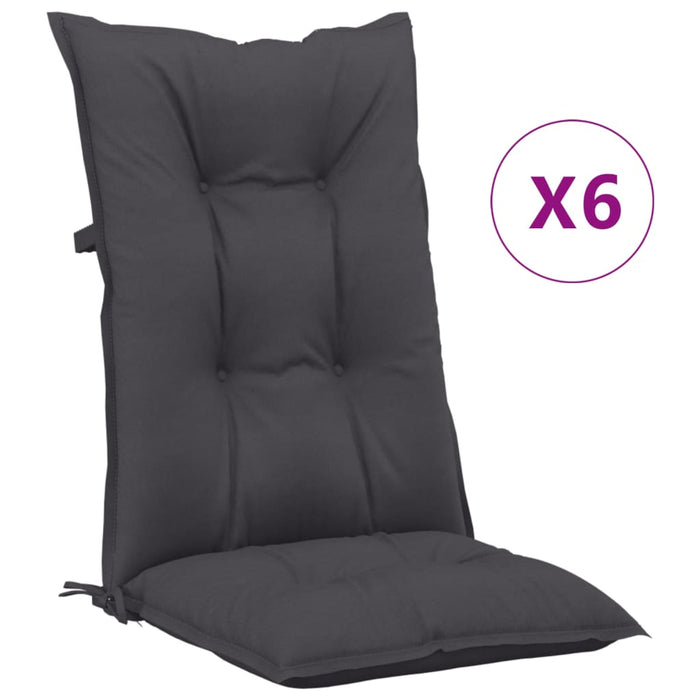 Perne scaun cu spătar înalt, 6 buc. antracit 120x50x7 cm textil WALTI