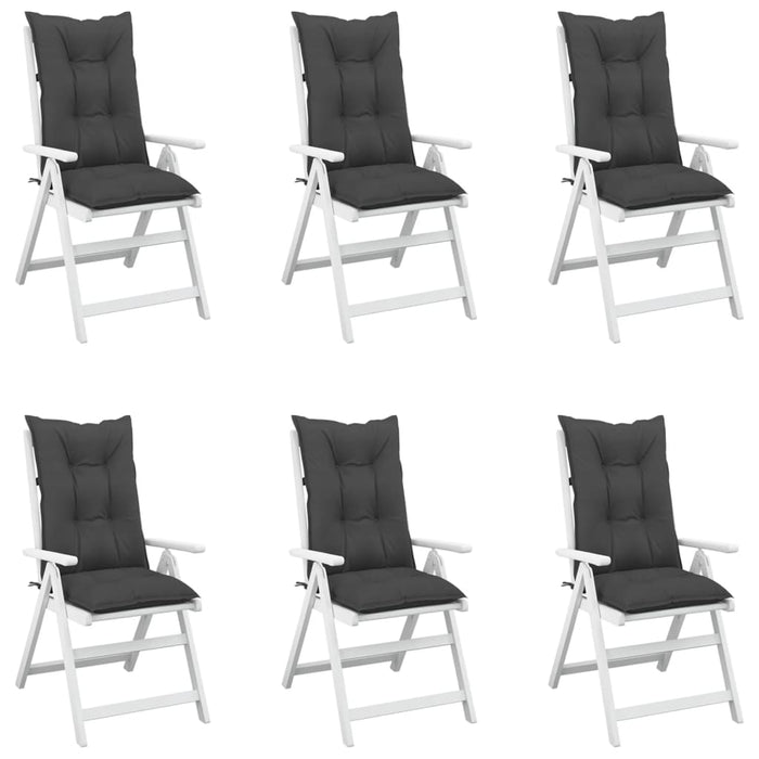 Perne scaun cu spătar înalt, 6 buc. antracit 120x50x7 cm textil WALTI