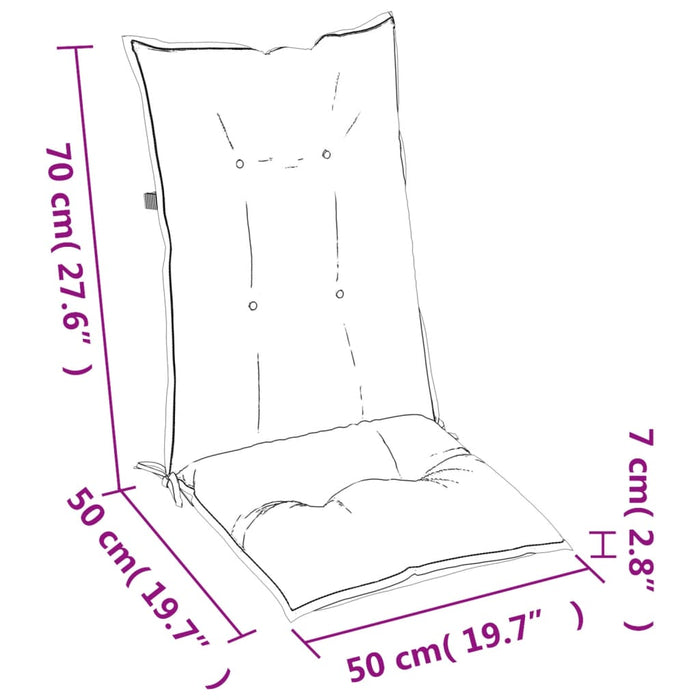 Perne scaun cu spătar înalt, 6 buc. antracit 120x50x7 cm textil WALTI