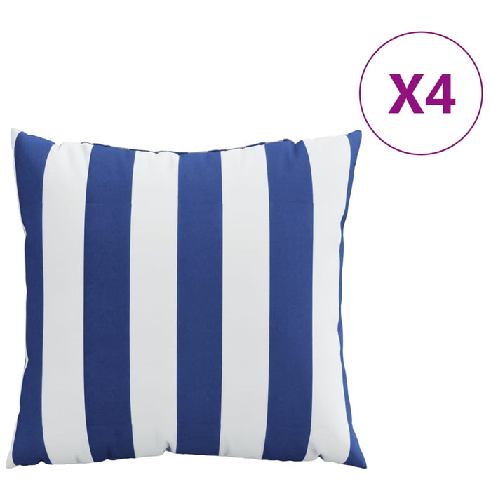 Perne decorative, 4 buc., dungi albastru&alb, 60x60 cm, textil - WALTI WALTI