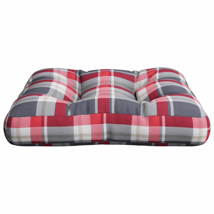 Pernă de paleți, roșu carouri, 50x50x12 cm, material textil - WALTI WALTI