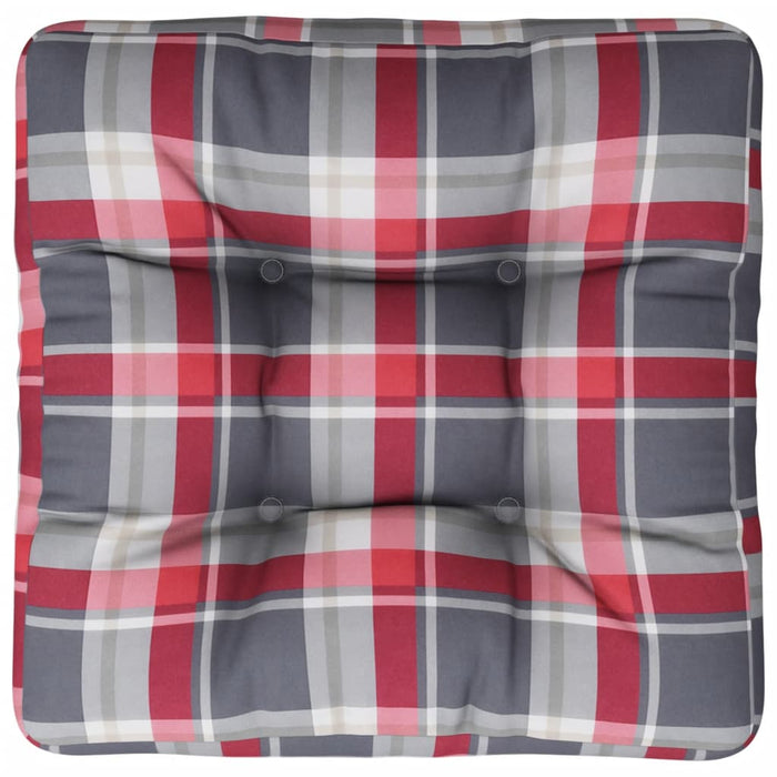 Pernă de paleți, roșu carouri, 50x50x12 cm, material textil - WALTI WALTI
