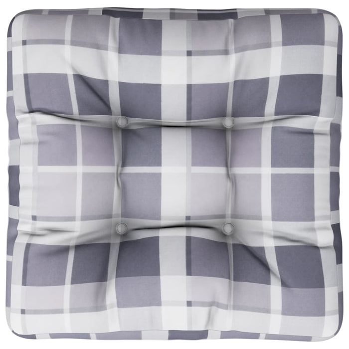 Pernă de paleți, gri carouri, 50x50x12 cm, material textil - WALTI WALTI