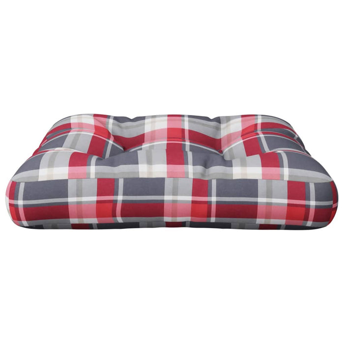 Pernă de paleți, roșu carouri, 60x60x12 cm, material textil - WALTI WALTI