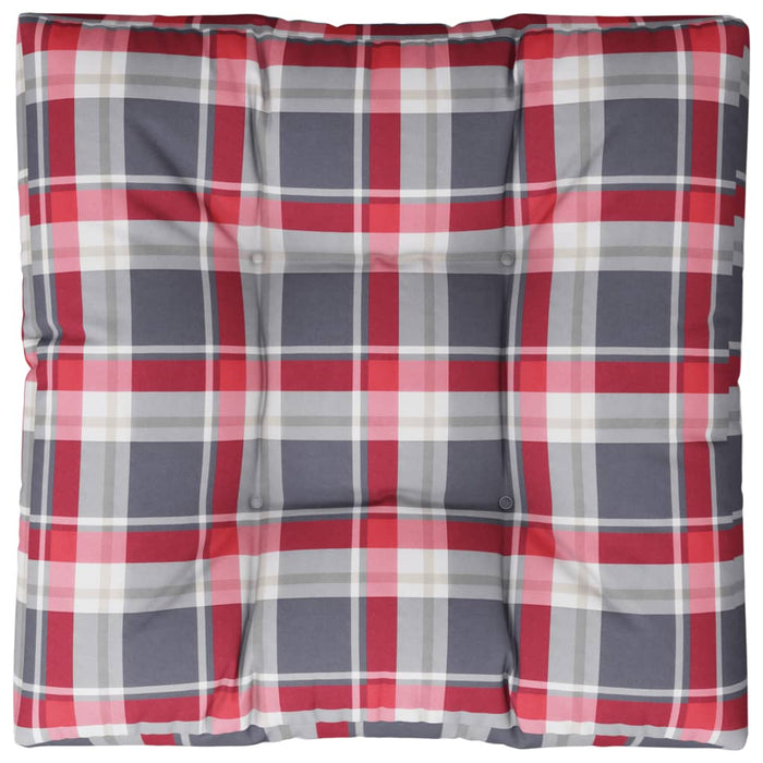 Pernă de paleți, roșu carouri, 70x70x12 cm, material textil WALTI