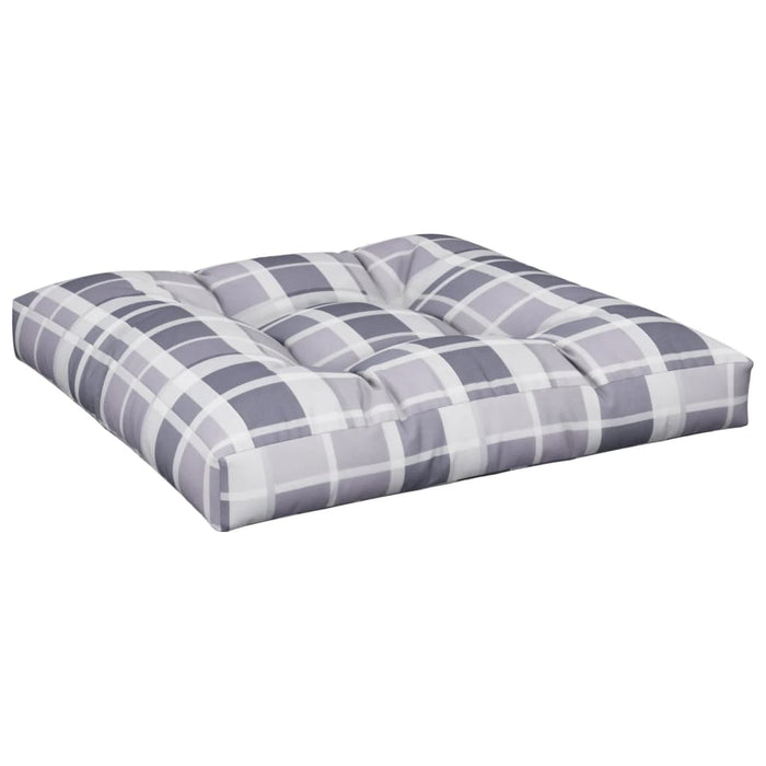 Pernă de paleți, gri carouri, 70x70x12 cm, material textil - WALTI WALTI