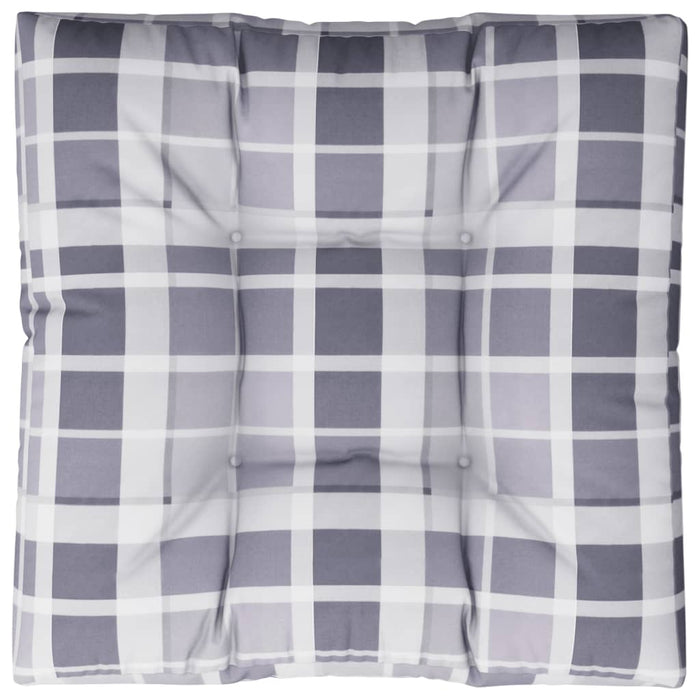 Pernă de paleți, gri carouri, 70x70x12 cm, material textil - WALTI WALTI