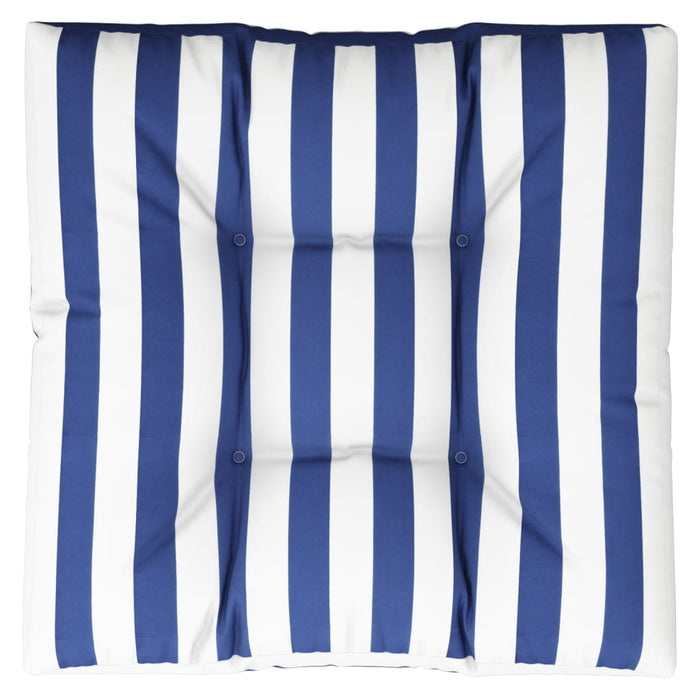 Pernă de paleți, albastru/alb, 70x70x12 cm, textil, dungi - WALTI WALTI