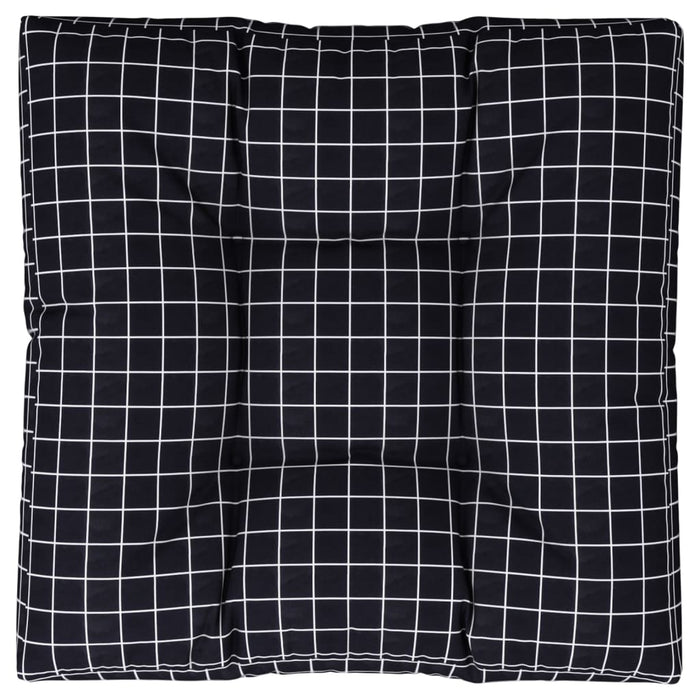 Pernă de paleți, negru, 70x70x12 cm, textil, model carouri WALTI