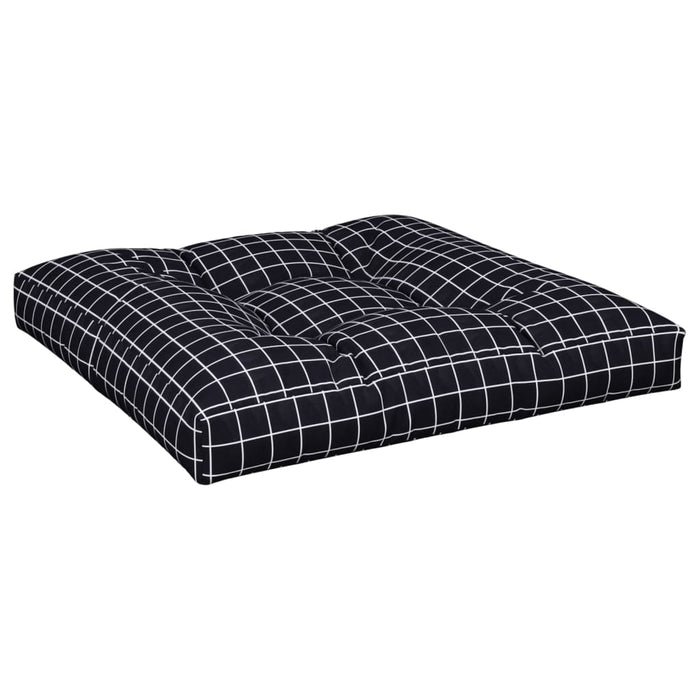 Pernă de paleți, negru, 70x70x12 cm, textil, model carouri WALTI